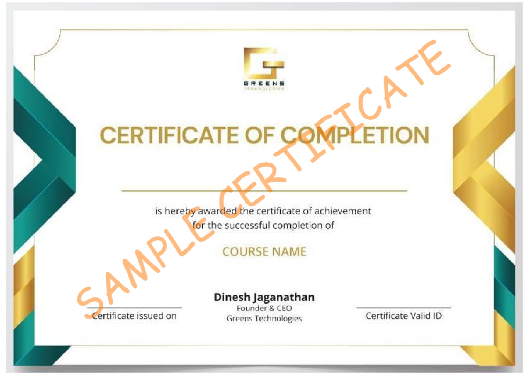 greenstechnologys Certificate